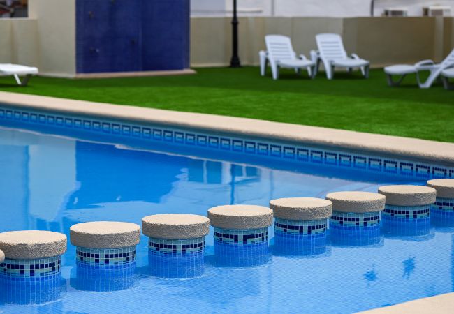 Apartamento en Playa de Gandía - Acogedor con estilo mediterráneo, a pocos metros de la playa. A/A y wifi gratis. Terraza con vistas al mar-ALQUILER SOLO FAMILIAS Apartamento en Playa de Gandía - Acogedor con estilo mediterráneo, a pocos metros de la playa. A/A y wifi gratis. Terraza con vistas al mar-ALQUILER SOLO FAMILIAS