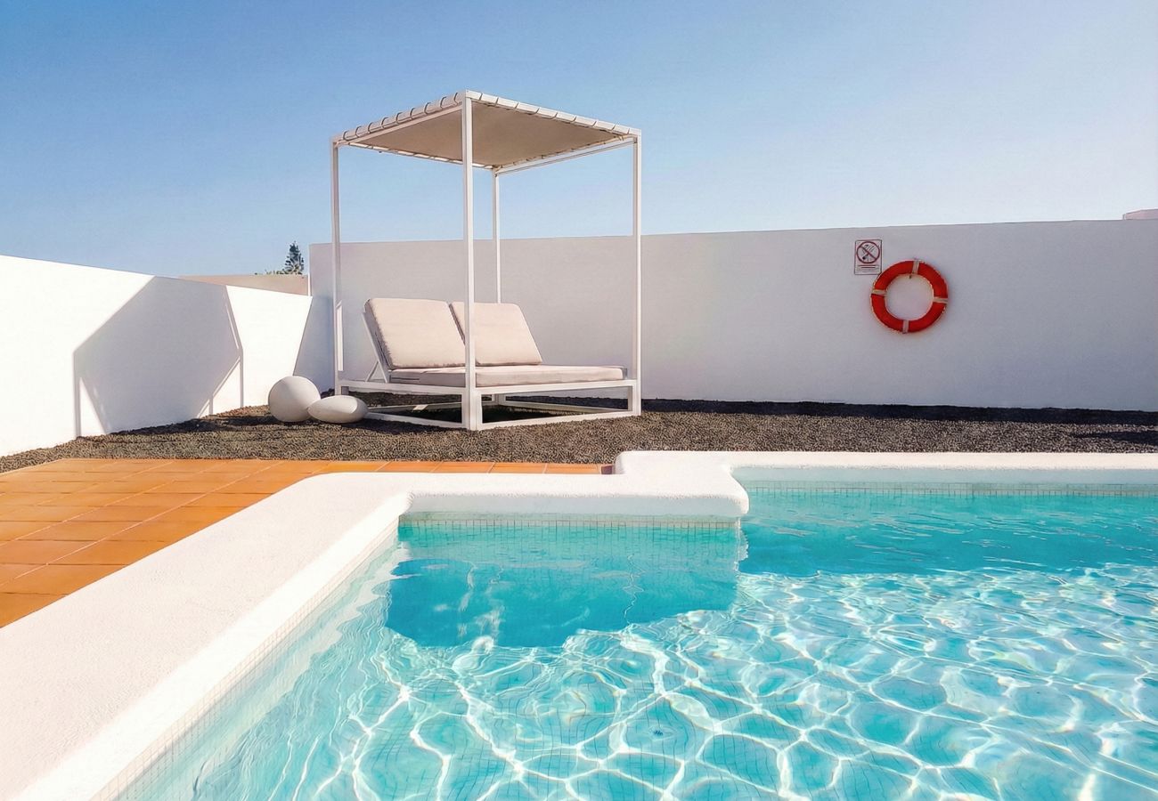 Close-up of private pool with blue water