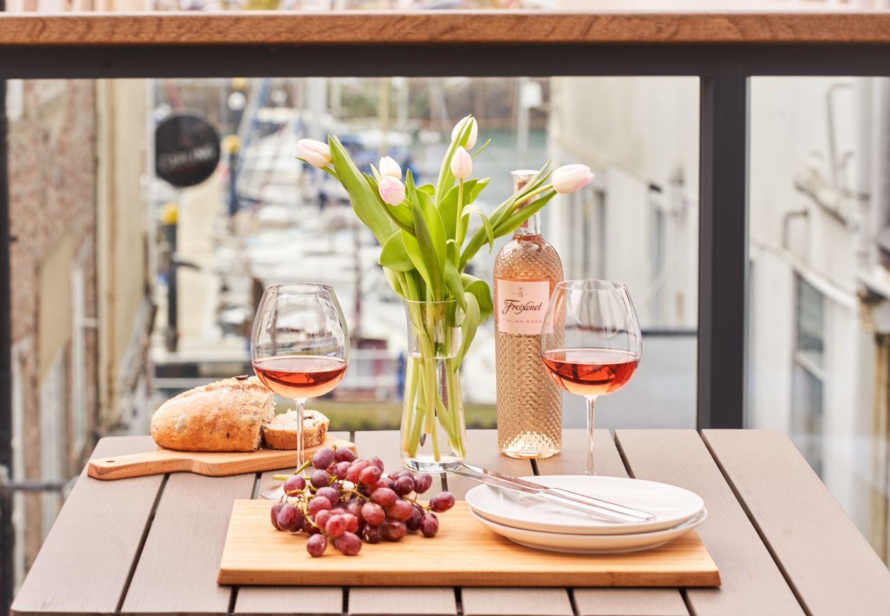 Torquay harbour and marina from apartment balcony