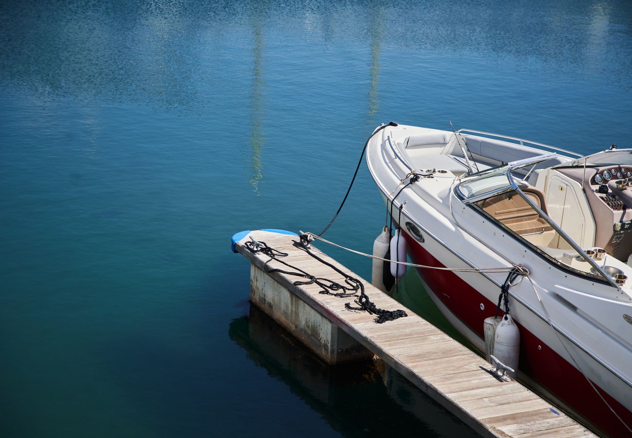 View of Torquay marina from apartment window