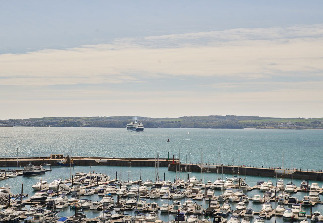 View of Torquay marina from apartment window