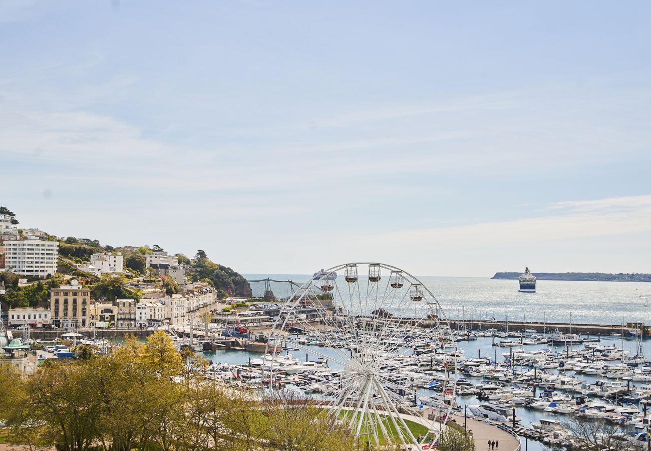 View of Torquay marina from apartment window