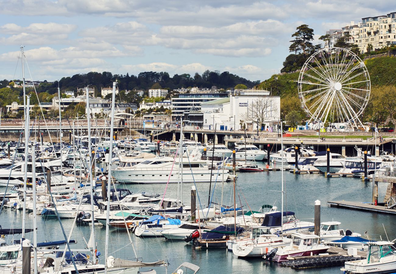 View of Torquay marina from apartment window