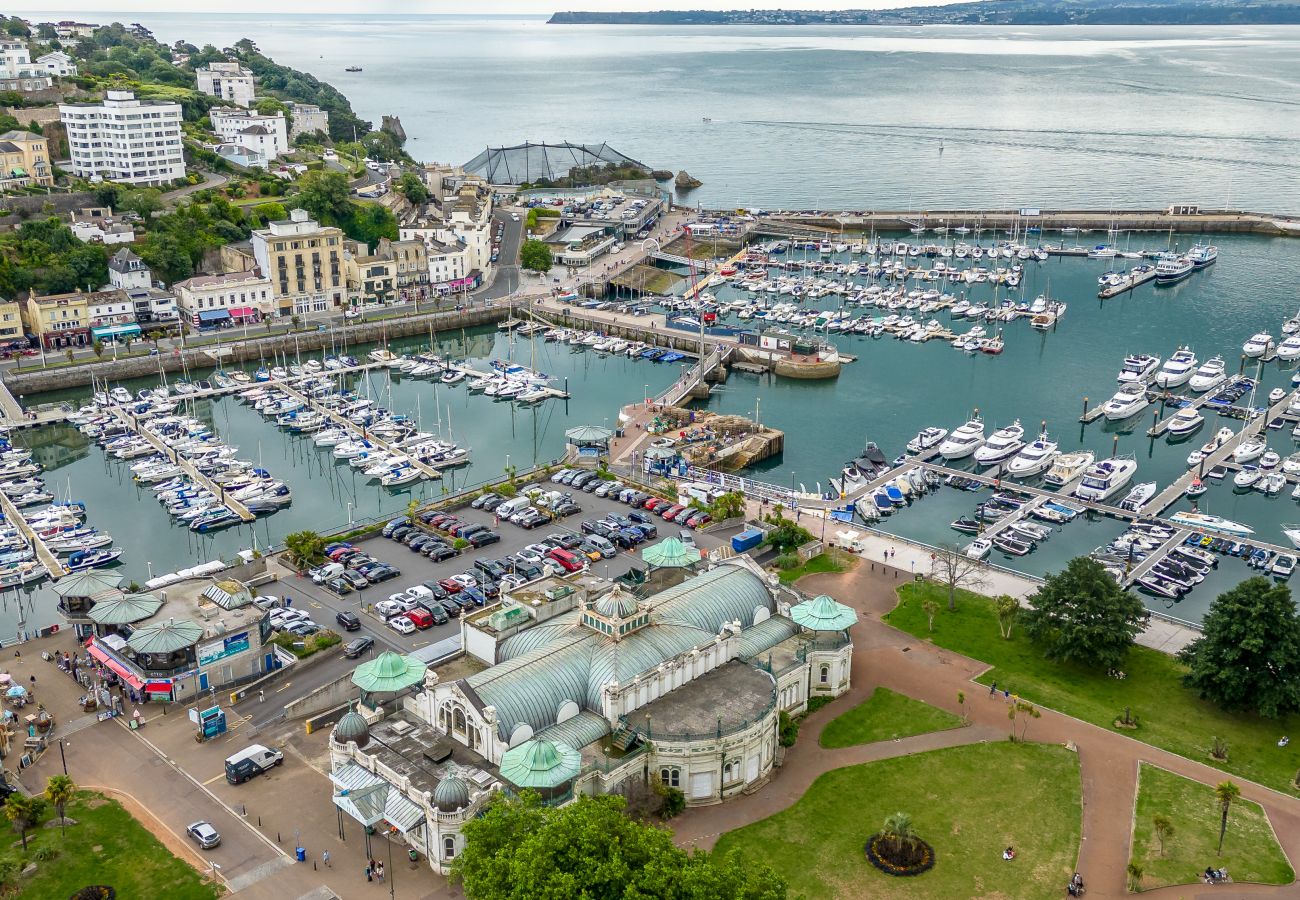 View of Torquay marina from apartment window