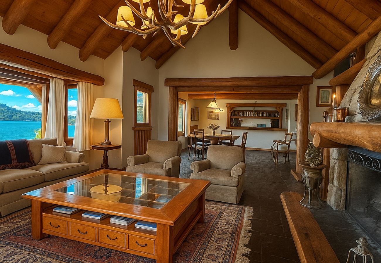 Casa a San Carlos de Bariloche - HUAPI17 Espectacular casa con amplio jardín y costa con muelle sobre el Lago Nahuel Huapi